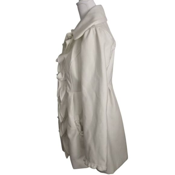 JOLT OFF WHITE RUFFLE COAT SZ.L GUC. - Picture 2 of 8